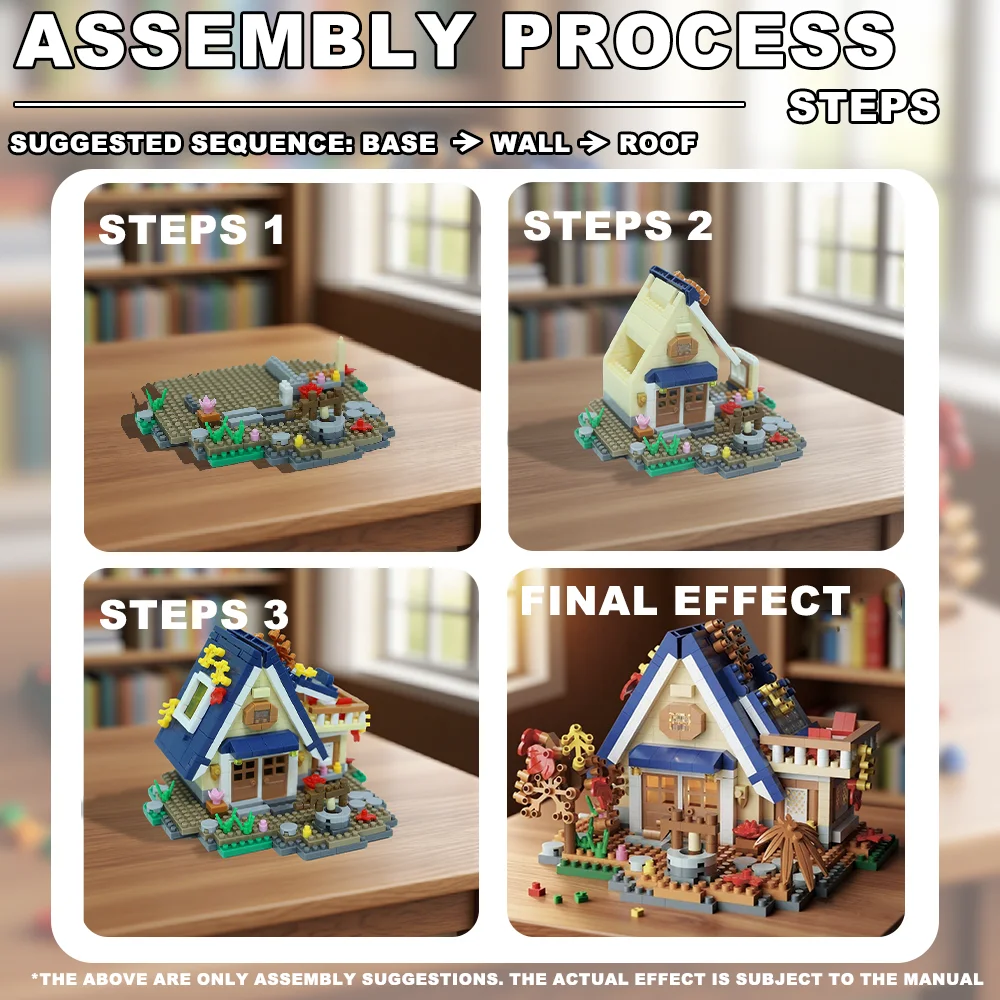 Set di blocchi da costruzione Dreamy Tree House - Kit modello fai da te in legno 3D, giocattolo puzzle creativo per bambini e adulti