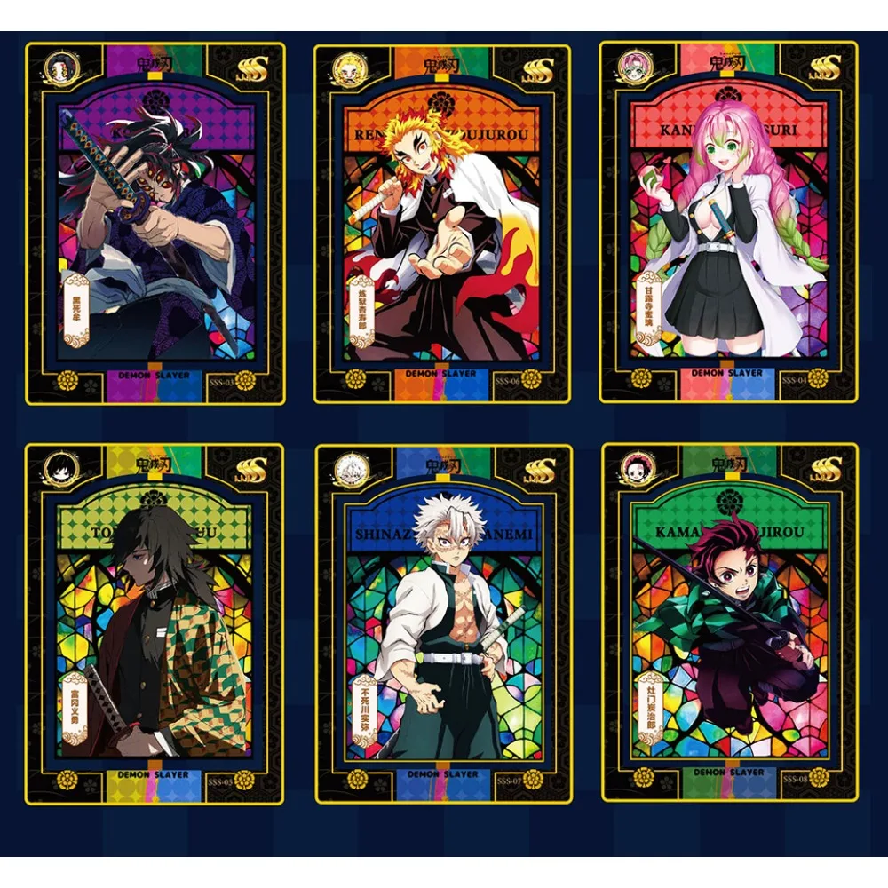 Demon Slayer Collection Cards Exquisite Rotating Enamel Series Rare Cards Fantasy Anime Peripheral Creative Toys Christmas Gifts