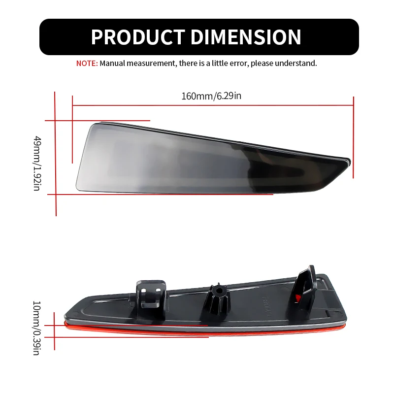2PCS Only Shell No Bulbs Rear Bumper Brake Light For Lexus RX350 2016-2020 RX350L 2018-2020 RX450h 2016-2020 RX450hL 2018-2019
