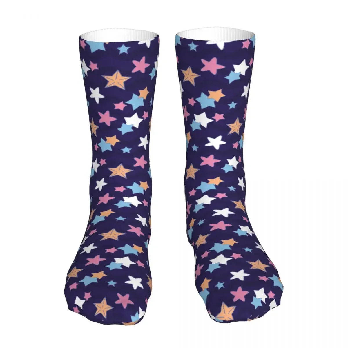 Compression Starry Night Sky In Wave Stars Woman Socks 2022 Men Sport Socks