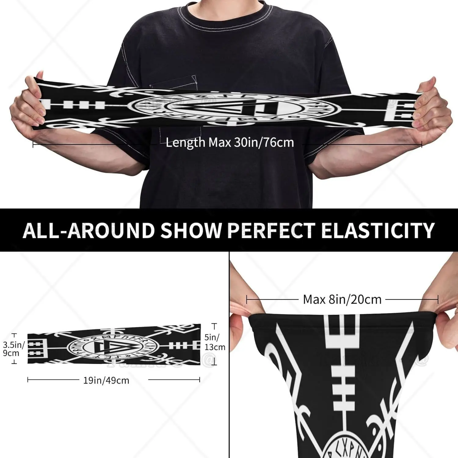 Lengan Lengan Simbol Pagan Mitologi Norse Viking Perlindungan UV Matahari Uniseks Lengan Sutra Es Olahraga