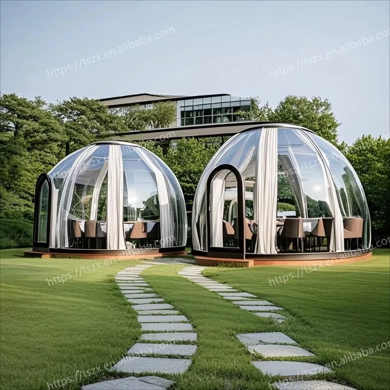 

Luxury Modular Dome House Transparent Polycarbonate Tent Hotel Prefab Tiny Bubble Star House Mobile Starry Room