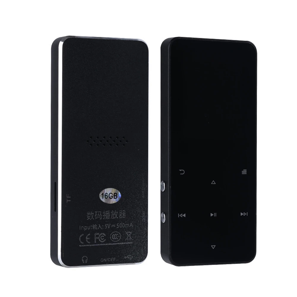 

Metal Bluetooth 5.0 MP3 Player 2.0-inch MP4 Music Player HIFI Support 16GB Card Built-in Speaker FM Alarm Clock E-book Player