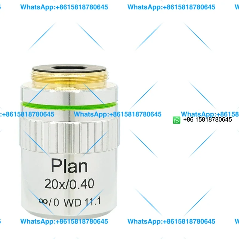 Objectif achromatique parfocal 45 mm pour infrarouge proche, grossissement 20x, filetage standard RMS