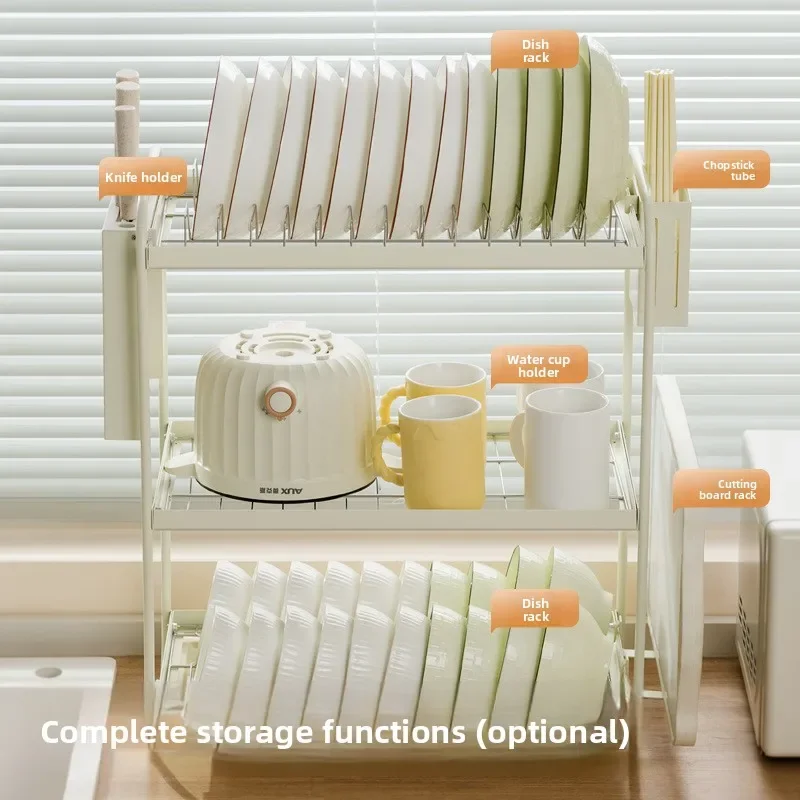 

Multi-functional Kitchen Bowl Rack Drain Rack Shelf New Countertop Bowl Plate Chopsticks Dish Storage Rack