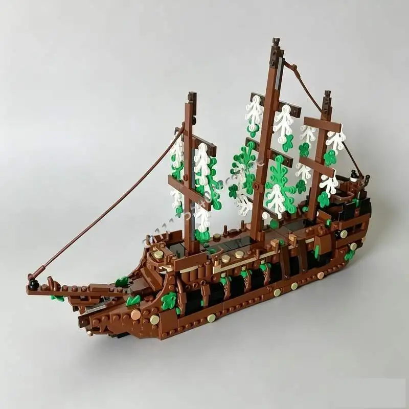 478PCS Retro Ocean Sailing Vessel MOC Model Custom Puzzle DIY Assembly Building Blocks Creative Toy Display Desktop Decor Gift