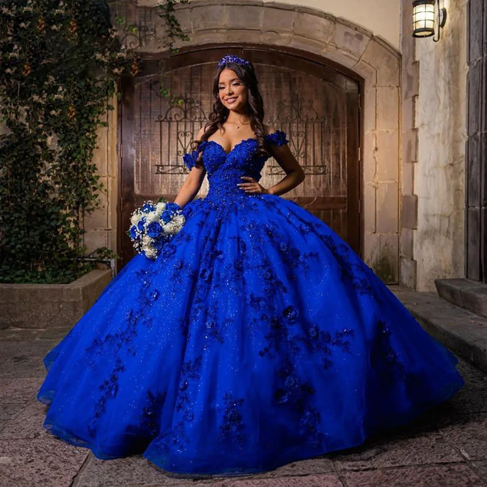 2023 Quinceanera Váy Đầm Cho Ngọt 15 Năm Gợi Cảm Lệch Vai Phồng Bầu Ren Appliques Công Chúa Váy Bầu