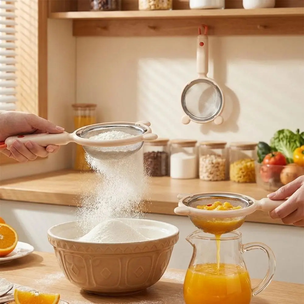 Fine Mesh Flour Strainer Anti-scalding with Handle Filter Screen Residue Separation Detachable Colander Baking Tool