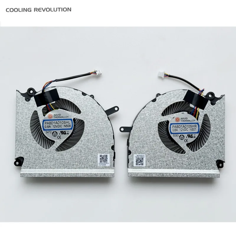 Novo ventilador de refrigeração original para laptop, cpu, gpu, para msi raider ge78 gp78 hx ms-17s2 17s1 pabd1a010shl n508 pabd1a010shr n507 0.6a 12vdc