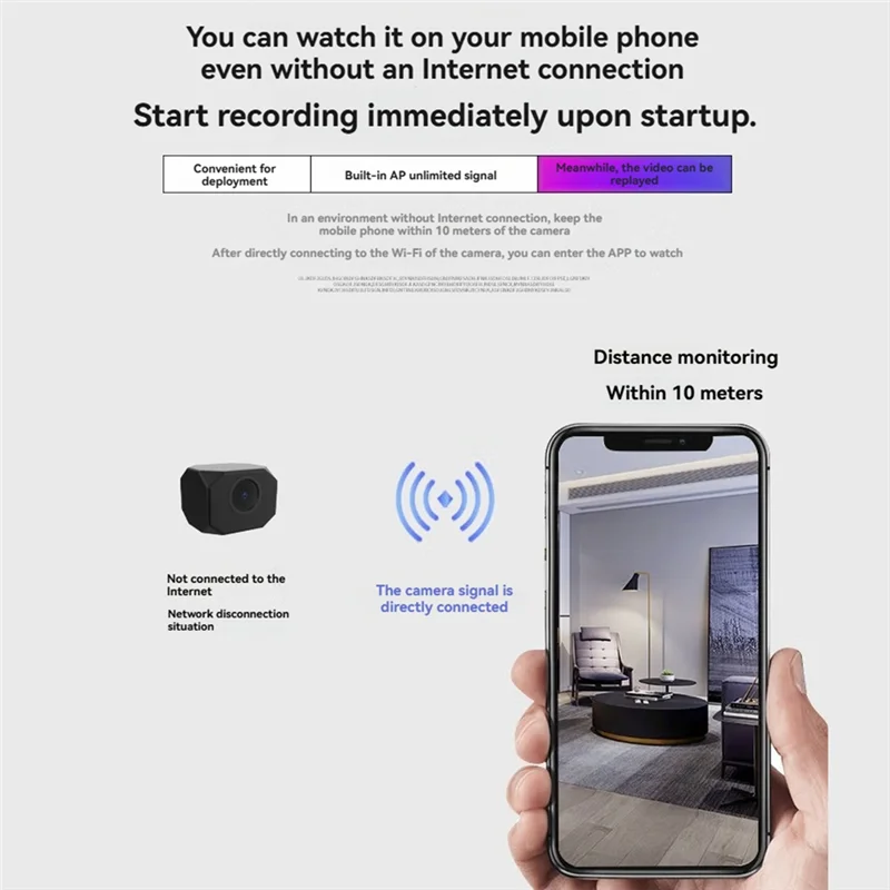 Беспроводная камера FFYY-T99 HD для просмотра в реальном времени, записи звука и мобильного пульта дистанционного управления