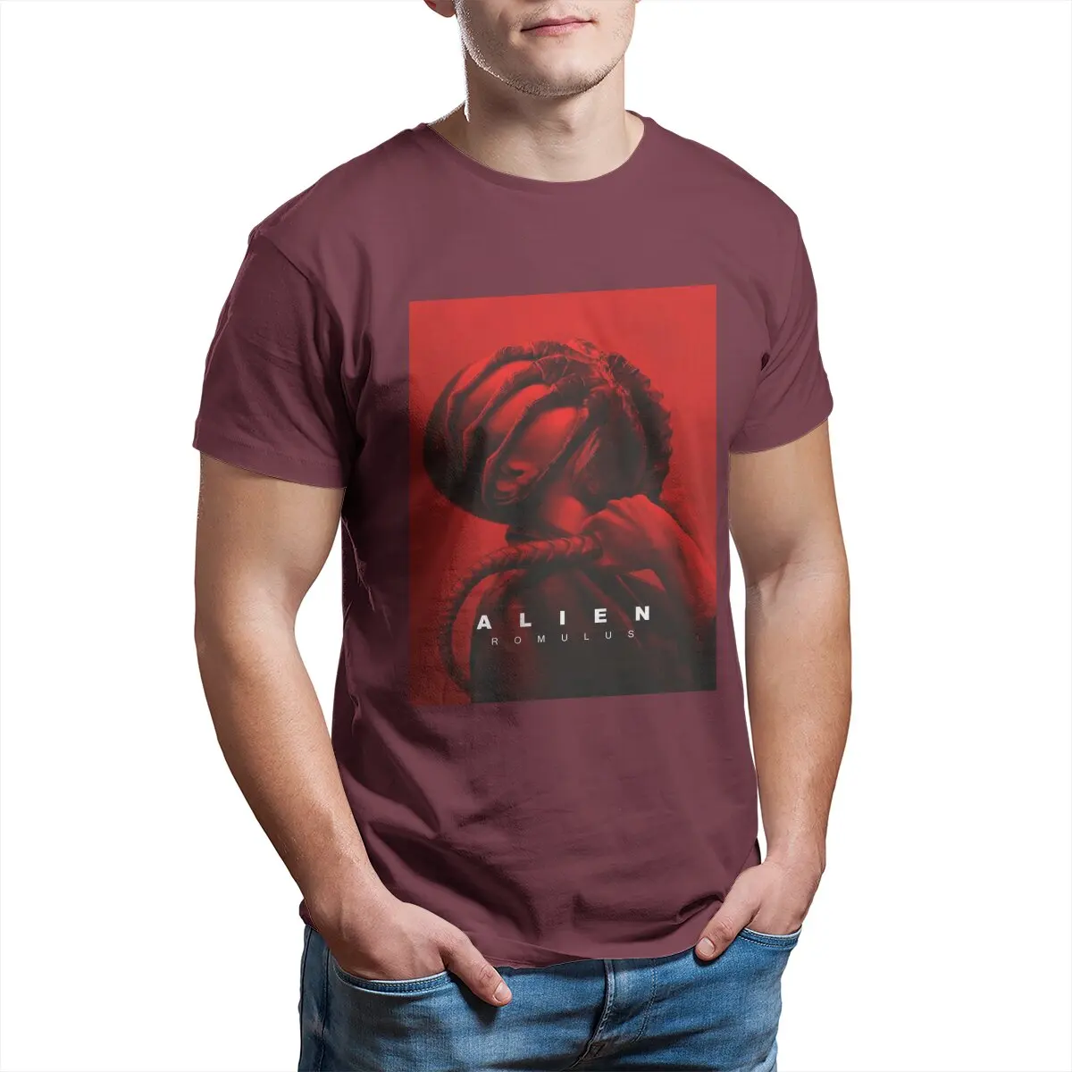 

Alien horror movie Ellen ripley The Predator Xenomorph scary film Facehugger printed T-Shirt for Men Large size Cotton t-shirt