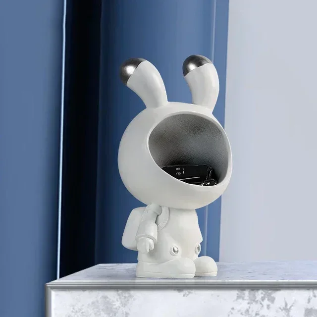 

Nordic Resin Astronaut Rabbit Storage Tray Adornments Coffee Table Club Figurines Decoration Home Livingroom Table Accessories