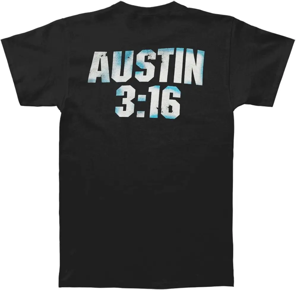 WWE Men\'s Stone Cold Steve Austin Skull 3 16 Inch Front&Back T-Shirt