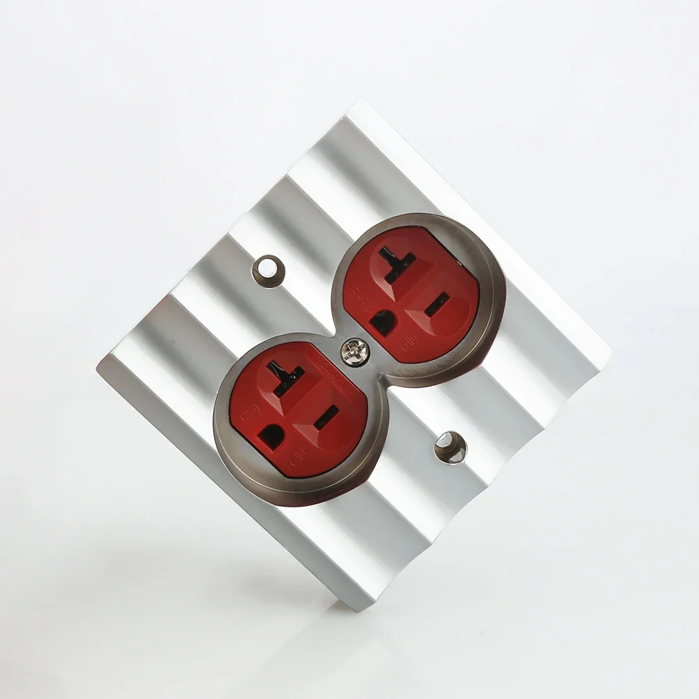 

Viborg VM01G Pure Red Copper Gold Plated US AC Power Receptacle Wall Outlet Copper Socket 20A 125V AC