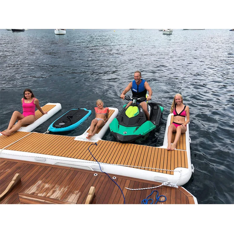 

Outdoor Inflatable Motor Boat Jet Ski Floating Pontoon Dock Water Amusement Facility For Sale