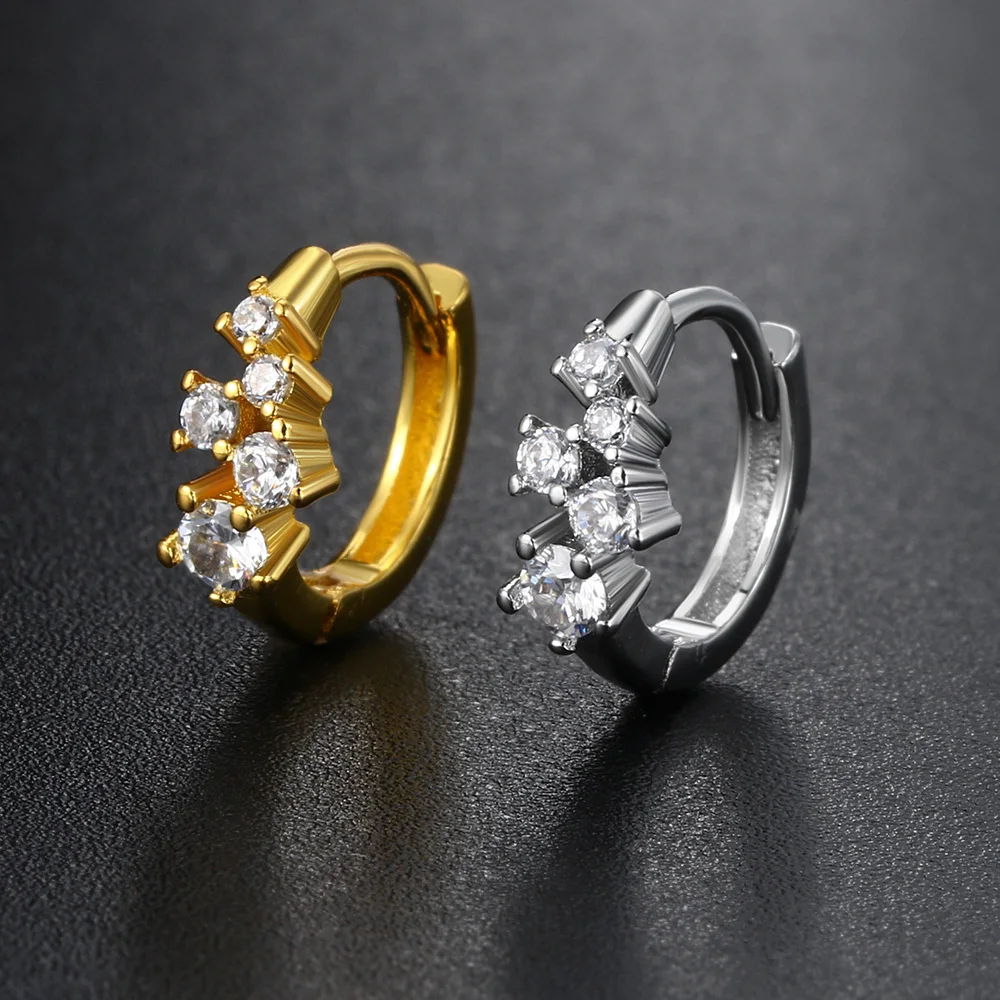 1PC Classic Hoop Earring for Women Helix Tragus Conch Rook Ear Piercing Zircon Gold Color Ear Buckle Piercing Cartilage Jewelry