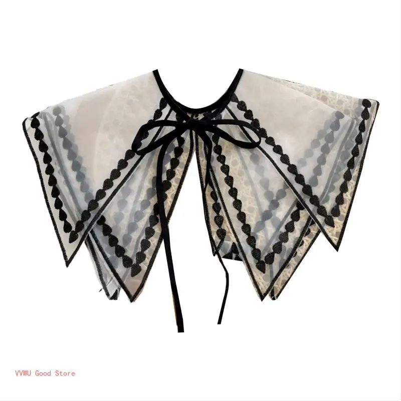 29 Styles Women Sweet Detachable Collar Shawl Hollow Embroidery Lace Scarf Cape