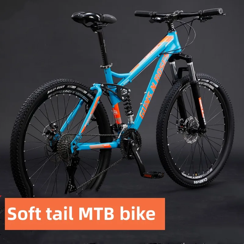 24/26 Inch Soft Tail Mountain Bike Dual Shock Absorbing Bike 21/24/27 Speed Cross-country MTB Bicycle Mechanical Disc Brake