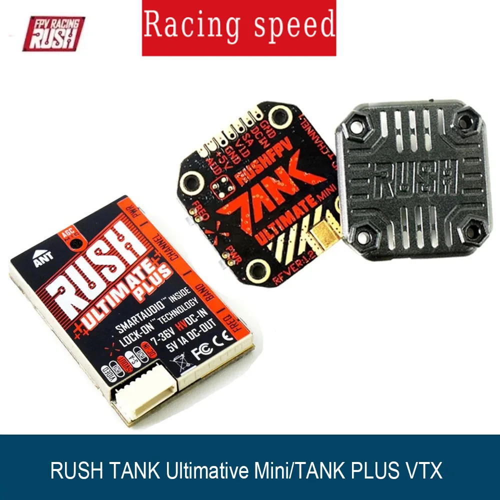 RUSH TANK Ultimate Mini/TANK PLUS VTX 5.8GHz 48CH 2-8s 800mW Nadajnik Wideo Smart Audio AGC MIC Dron Wyścigowy FPV
