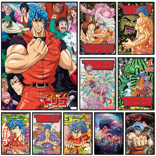 애니메이션 Toriko 포스터 자체 접착 아트 방수 종이 스티커, 커피 하우스 바 룸 벽 장식, 1PC 