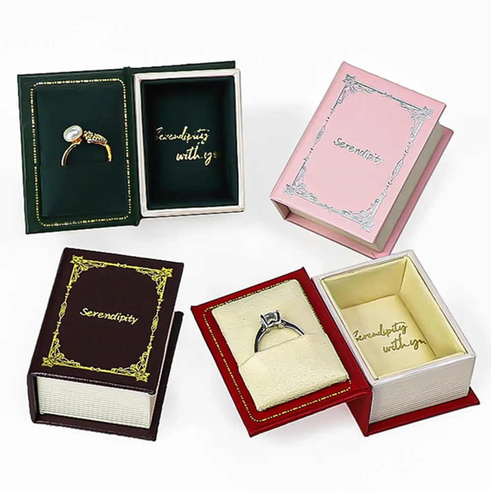 

Дорожный футляр для ювелирных изделий в форме книги, откидная крышка, дисплей, простые серьги, кольца для хранения, портативный держатель, коробка для организации ювелирных изделий