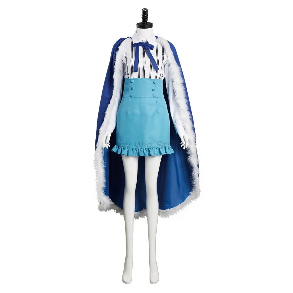 Anime Ulti Cosplay Kostüm Outfits Kleid mit Umhang für Halloween Karneval Anzug Ulti Cosplay Perücke blau lange Frauen Mädchen Uniform