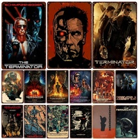 Metal Tin Sign Poster Terminator 2 Movie Metal Plaque Poster Decor for Bar Club Wall Decor Retro Home Bedroom Vintage Wall Plate