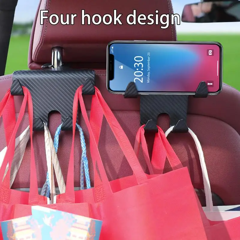 Крючки для подголовника автомобильного сиденья, органайзер на заднее сиденье, крючок, многофункциональная вешалка для зонта, держатель для мобильного телефона, автомобильный интерьер