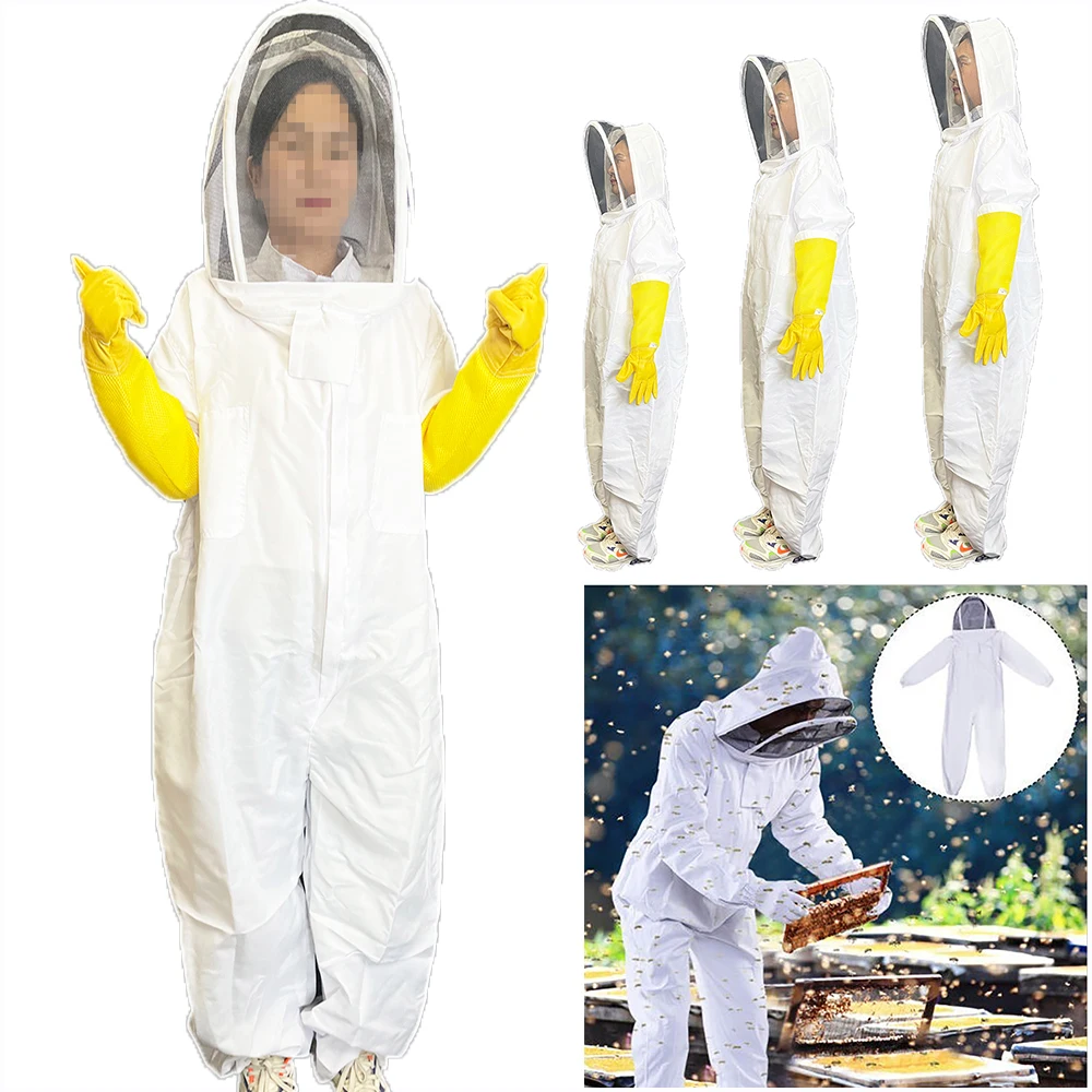 

Beekeeper Cloth Full Protection With Hat Veiled Hook Overall Jumpsuit Apiarist Wear Jacket Protect Body From Stings Stopper