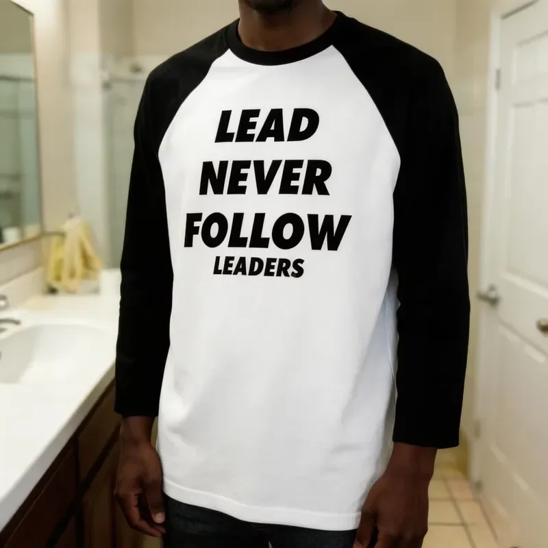 3D Printed Casual Long Sleeve 2026 Lead Never Follow Leaders T Shirt Unisex Harajuku Streetwear Round Neck Beach Top Men