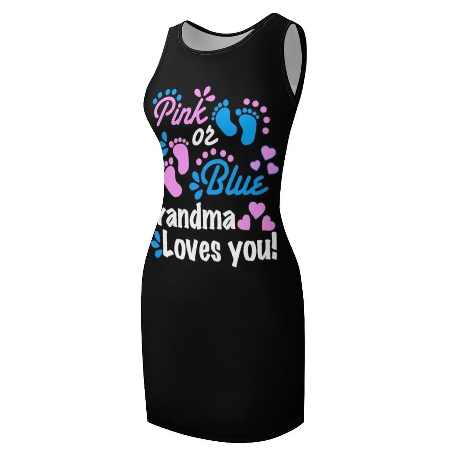 Rosa oder blaue Oma liebt dich Shirt Geschlecht offenbaren Party T-Shirt ärmelloses Sommerkleid Sommerkleider Damen 2023