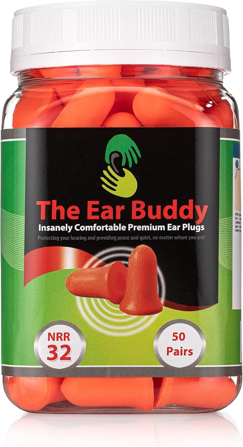 

Soft Foam Ear Plugs for Sleeping Noise Cancelling, Hearing Protection, 32dB NRR, 50 Pairs for Shooting, Concerts, Work & Travel