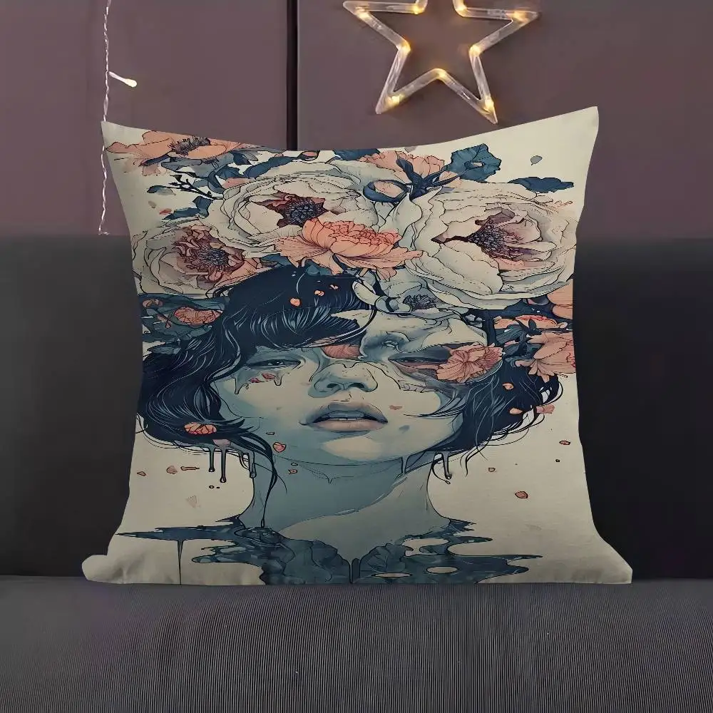 

Flower Veil Pillowcases Home Bedding Decorative Pillow Cover Wedding Super Soft Pillow Case