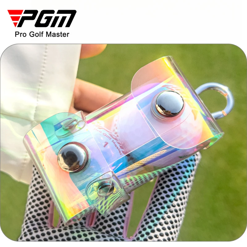 PGM Small Golf Ball Bag Waist Bags Clip Men Women Portable Balls Cover Magnetic Suction Buckle Colorful Laser QJ007
