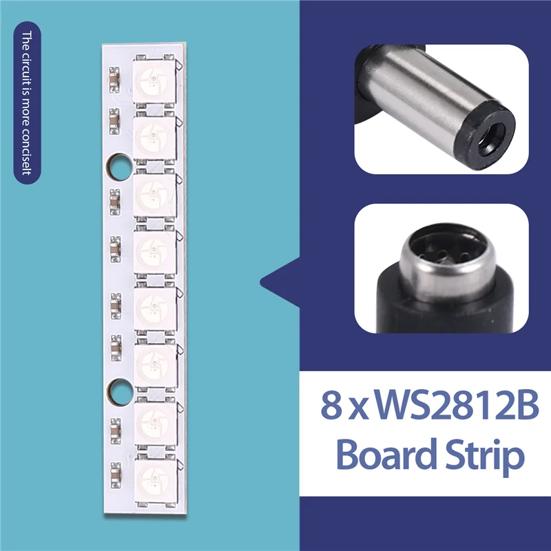 Excelente 8 X WS2812B 5050 RGB conducción luces LED tablero tira incorporada a todo color para NAZE32 CC3D