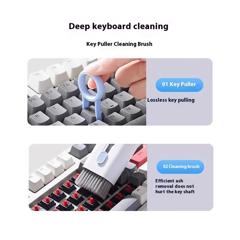 Picture 5: 7-In-1 Computer Cleaning Kit - Soft Bristle Brush For Mechanical Keyboard, Dust Removal Tools For Pc/Laptop, Electronics Mainten