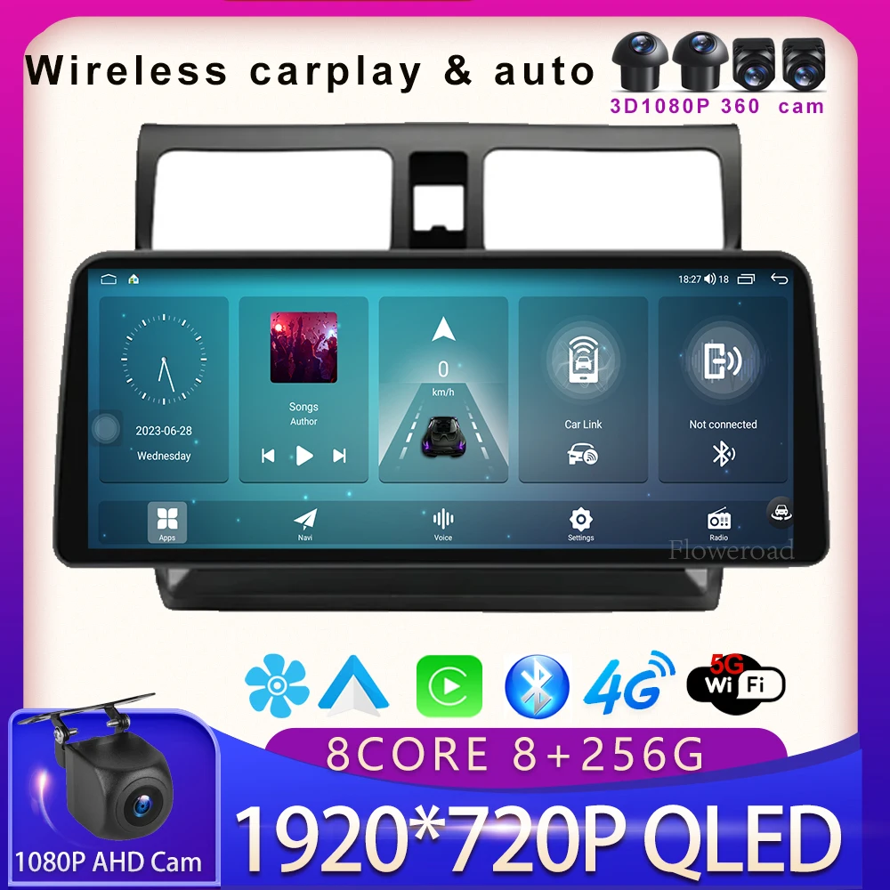 

For Suzuki Swift 3 2003-2010 12.3‘’QLED Screen Car Radio Video Wireless Carplay Auto Multimedia Player GPS 5GWiFi BT5.0