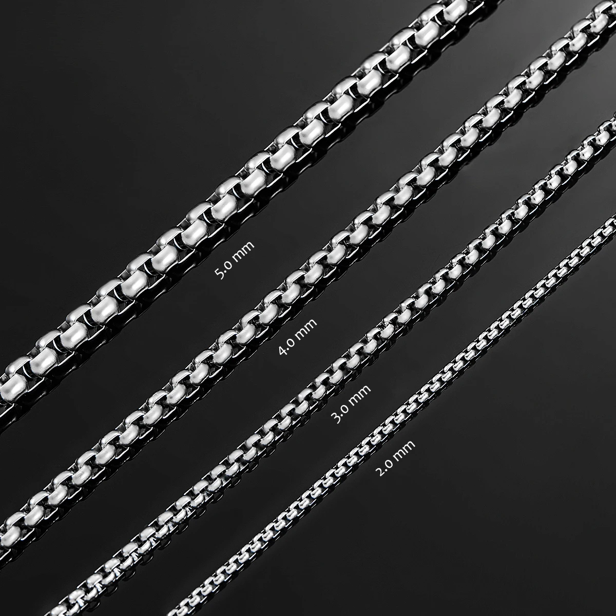 Thickness 2mm/3mm/4mm/5mm/6mm Stainless Steel Link Classic Curb Necklace Chain for Men Women Jewelry 14 to 40 Inches