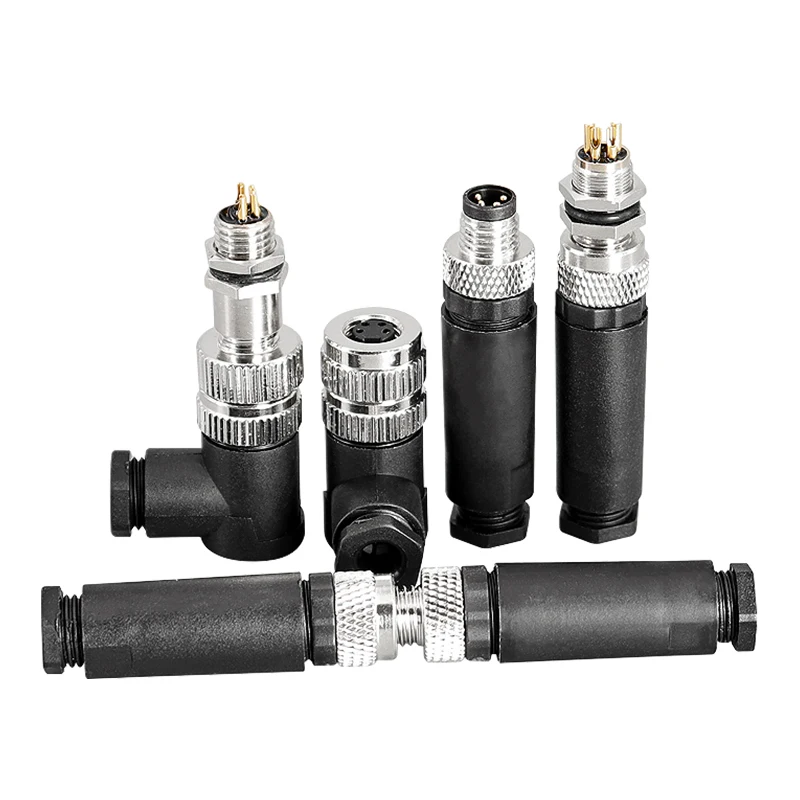 5 PCS M8 Sensor Connector Flange 3/4/5/6/8 Pin Male&Female Waterproof Aviation Plug&Socket Proximity Switch Seat