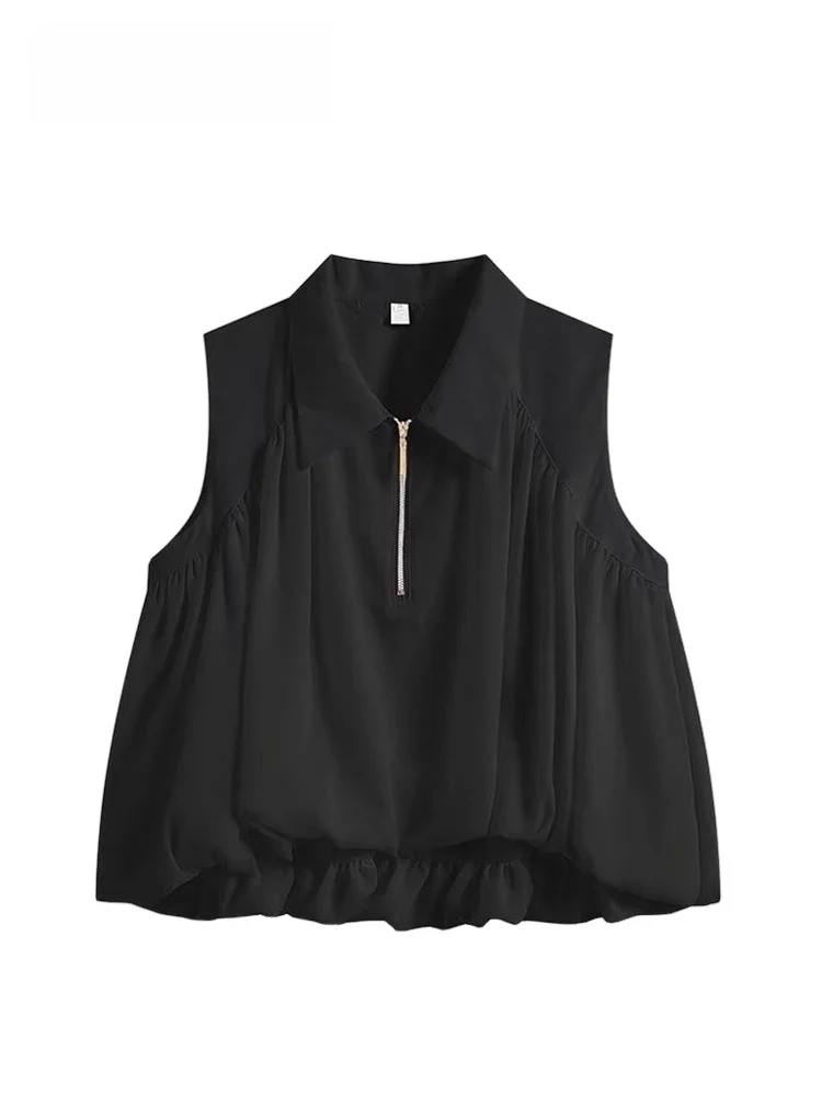 

Loose Neck Sleeveless Shirt for plus Size Women Summer Breathable Cotton Casual Versatile Large Code Fashionable Younging