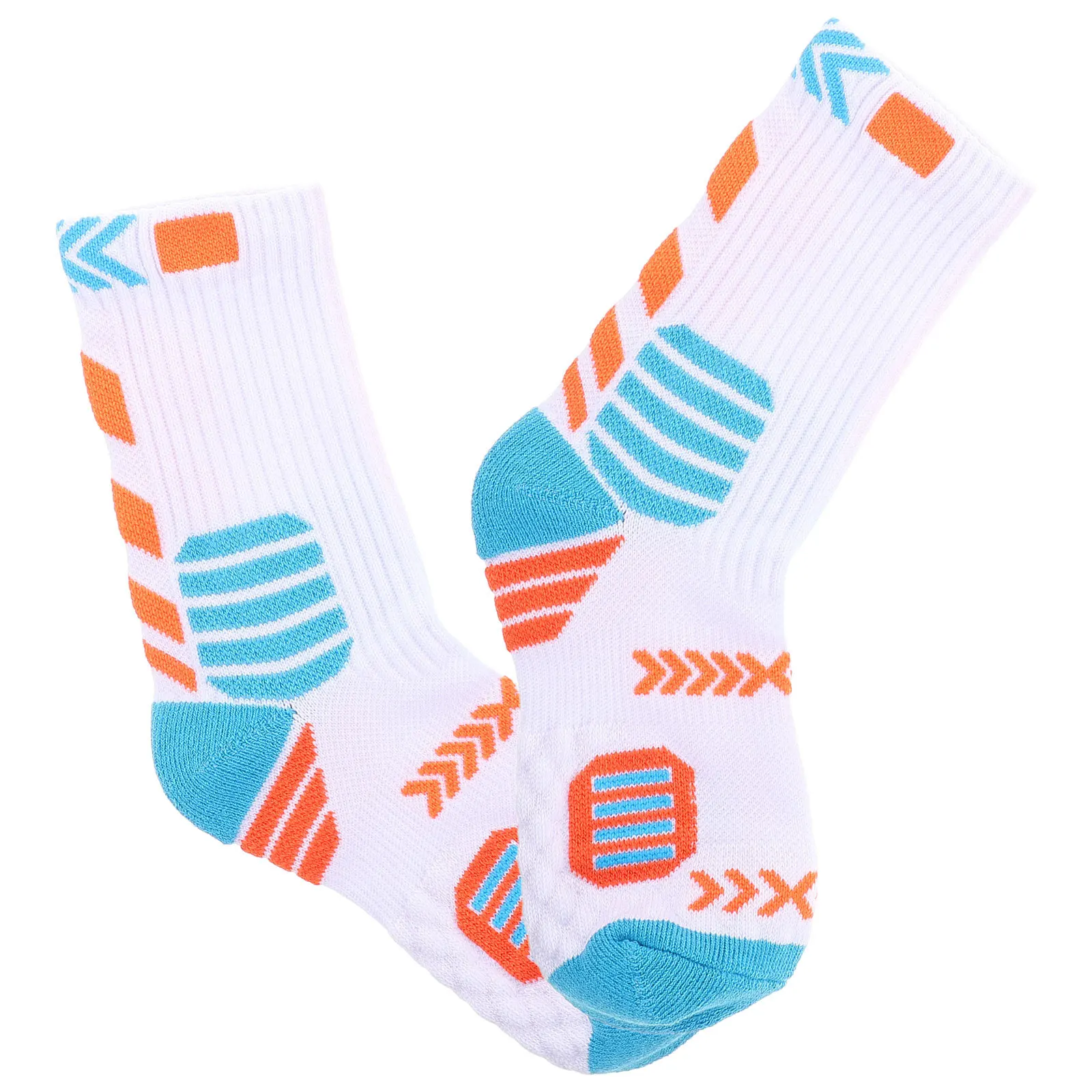 1쌍 하이탑 어린이 농구 양말 통기성 쿠션 서포트 스포츠 미드 카프 양말 미끄럼 방지 내구성 학교용