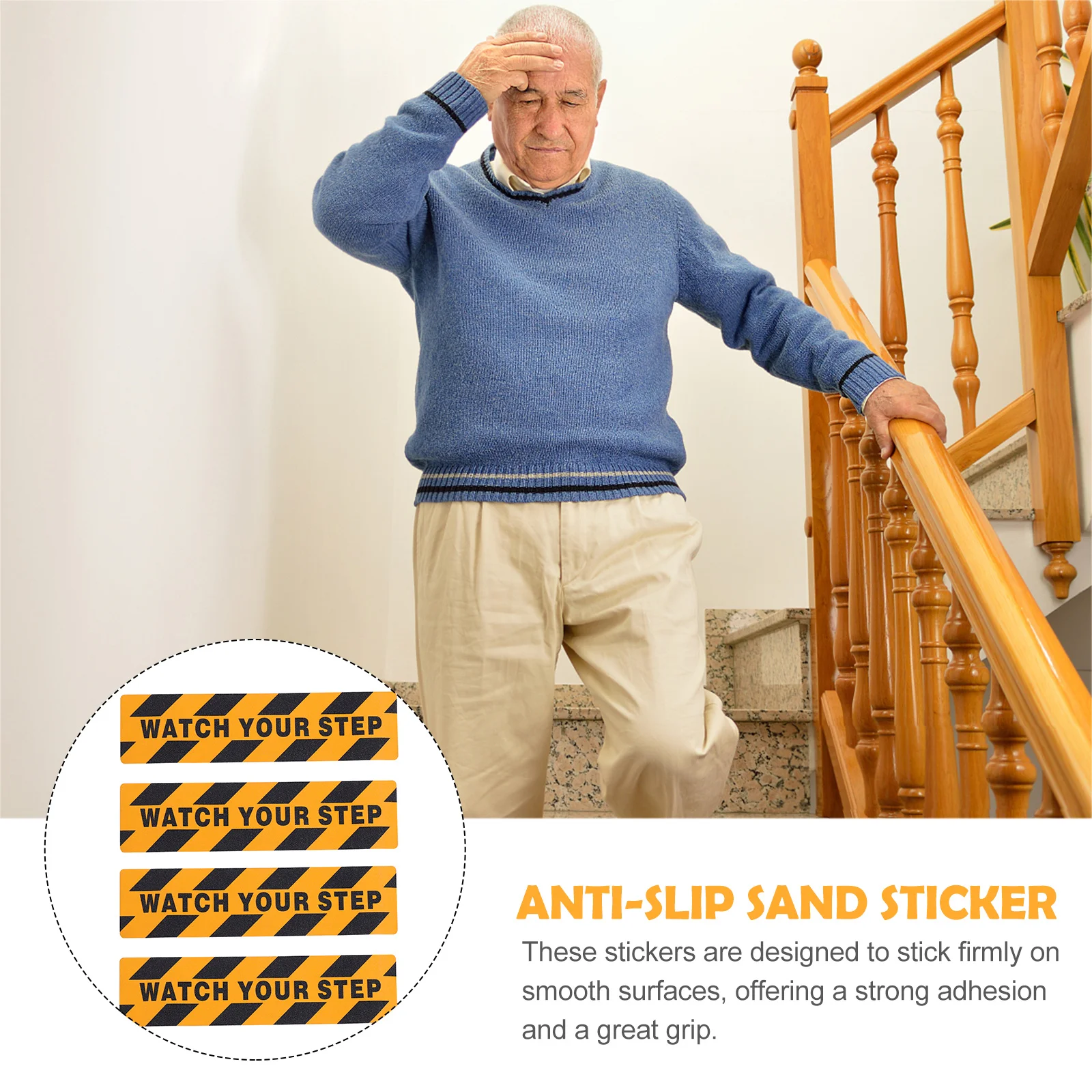 4Pcs Anti-Slip Sand Sticker Reliable Grip for Stairs Flooring Nonslip Sticker Walkway Caution Safety Application
