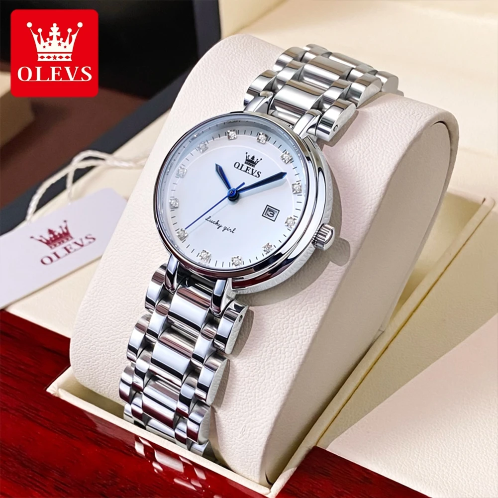 

OLEVS 5575, женские часы, модные легкие роскошные оригинальные наручные часы, водонепроницаемые светящиеся кварцевые женские часы, хронограф с датой