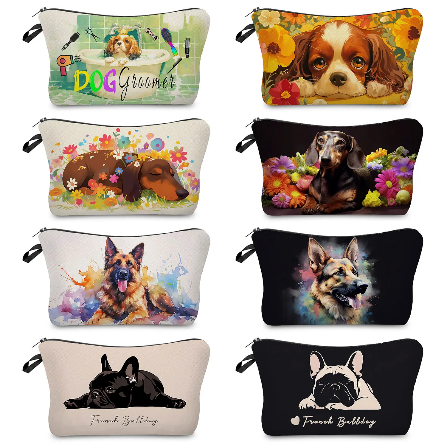 

Cartoon Cute Dog Print Makeup Bags Casual Outdoor Travel Toiletry Bag High Quality Storage Bag Personality Lipstick Cosmetic Bag