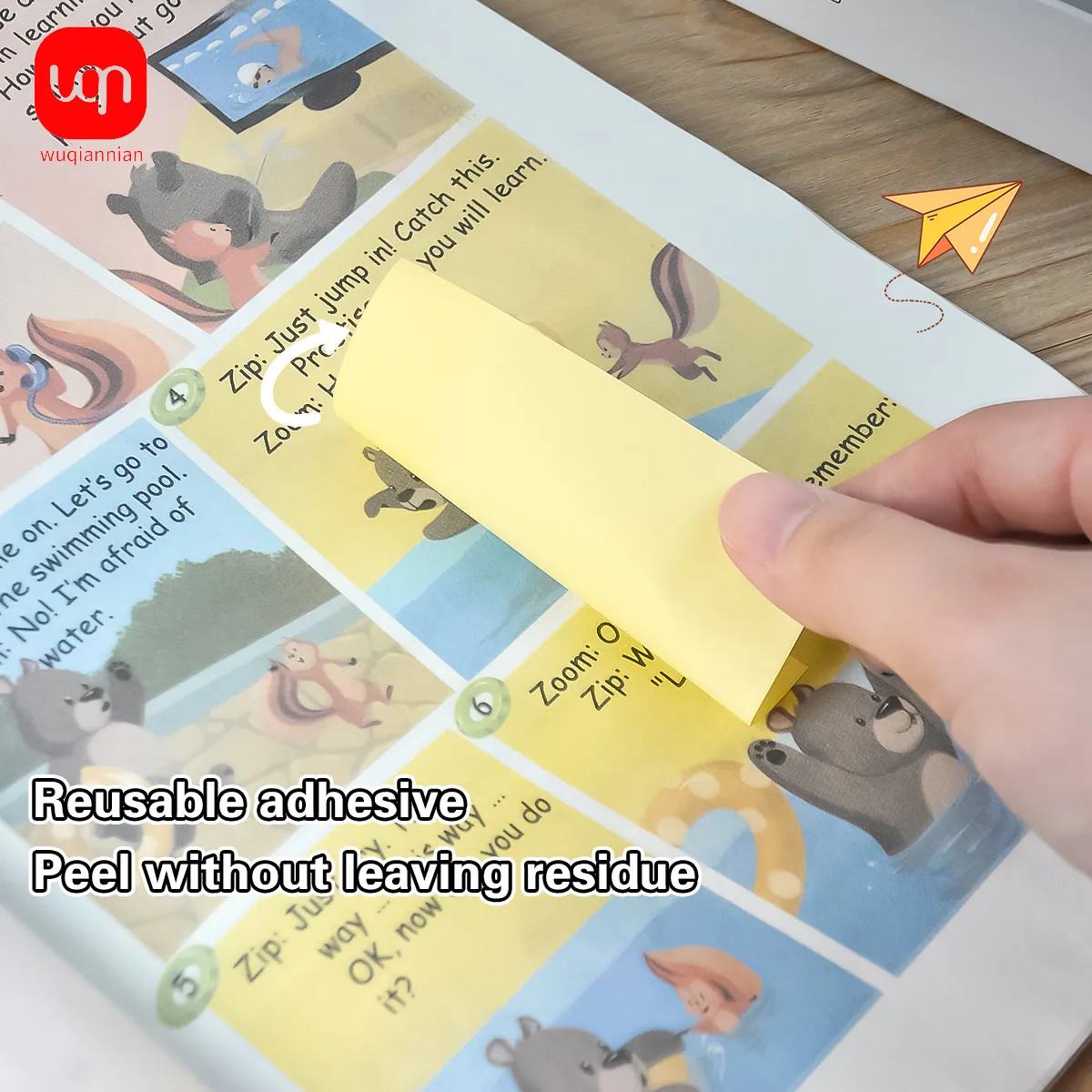 WQN-3/6/12PCS Note adesive autoadesive 2*3 pollici riutilizzabili adatte per appunti, ufficio, scuola e forniture per ufficio