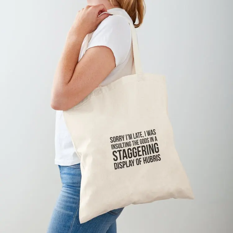 

sorry i'm late Tote Bag supermarket folding bag eco pack handbag bag for beach