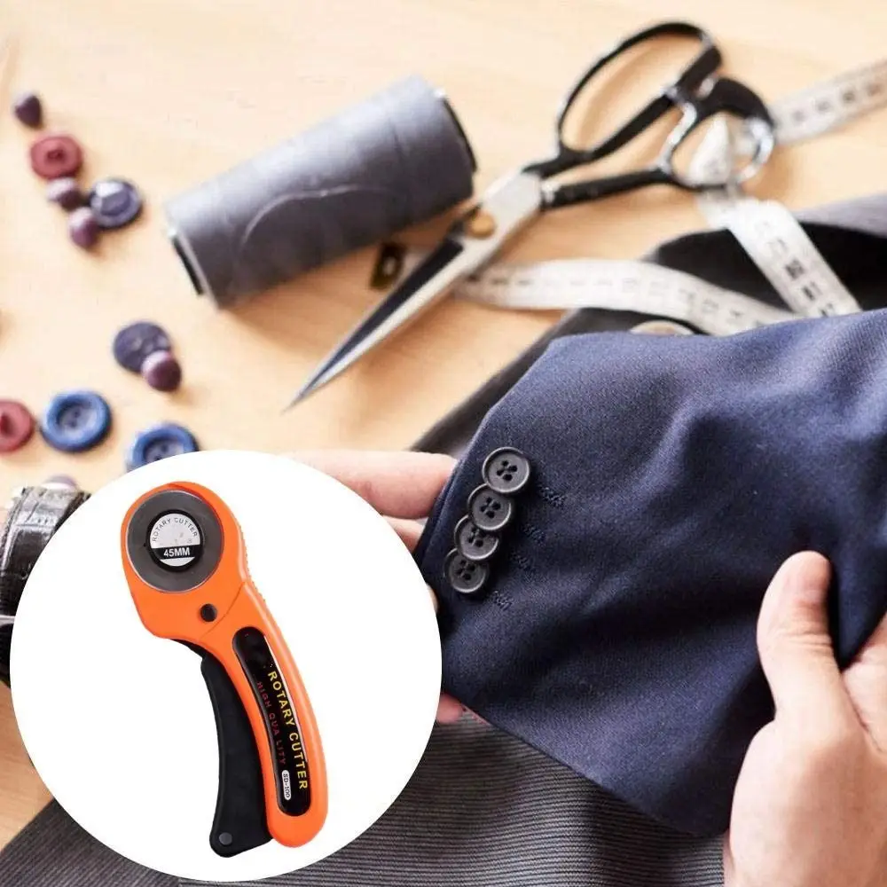 45mm Round Wheel Rotary Cutter Ergonomic DIY Tool Fabric Cutting Knife Efficient cutting Handmade Fabric Cutter Leather Craft