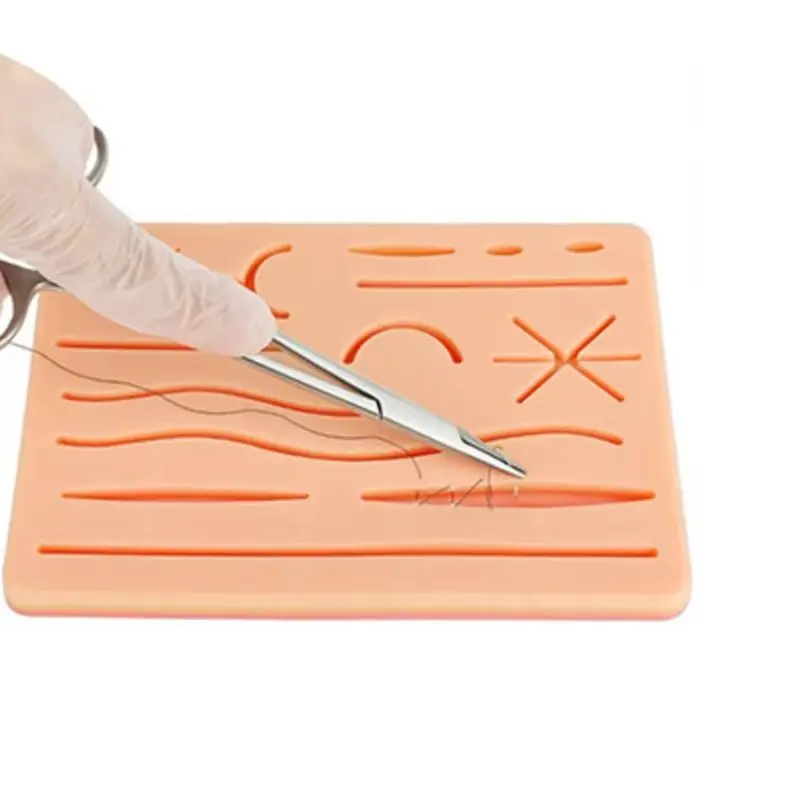 

Силиконовая подушечка для кожи, тренировочная швная рана, хирургическая рана для хирурга, медицинская практика, тренировка травматического шва, использование кожи