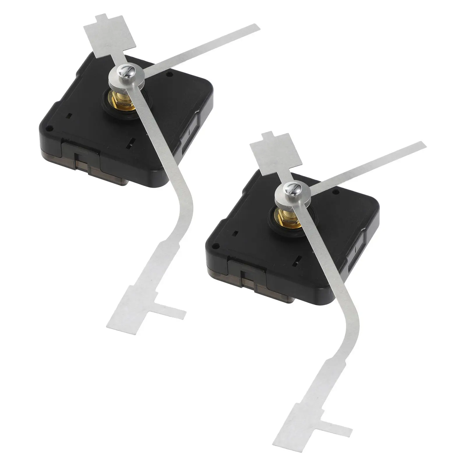 Kit de mécanisme d'horloge à quartz silencieux avec aiguilles pour horloges murales en vinyle noir - 2 ensembles - Remplacement complet