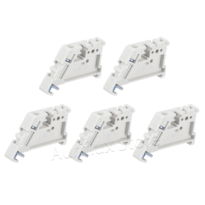 DIN Rail EW/35  DIN Rail End Stopper Bracket 35mm, Terminal Block End Cover  White